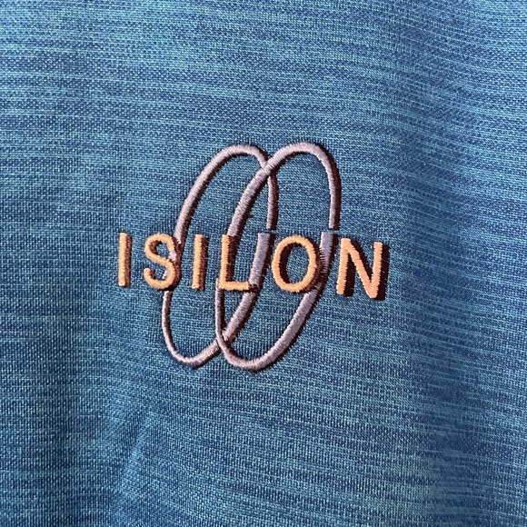 Mens zip front athletic jacket, turquoise, size large - Picture 5 of 9